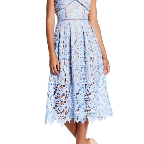 Love Ady Blue Lace Dress - Tea Length - Picture 2 of 5